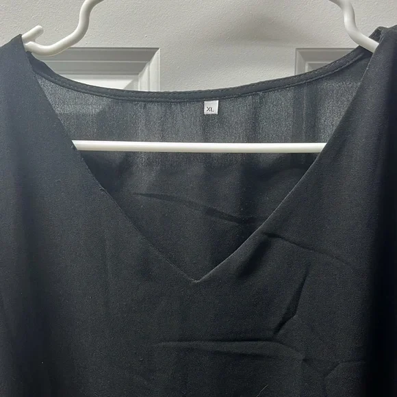 Black Long Sleeve Ruffle Dress - Picture 3 of 6